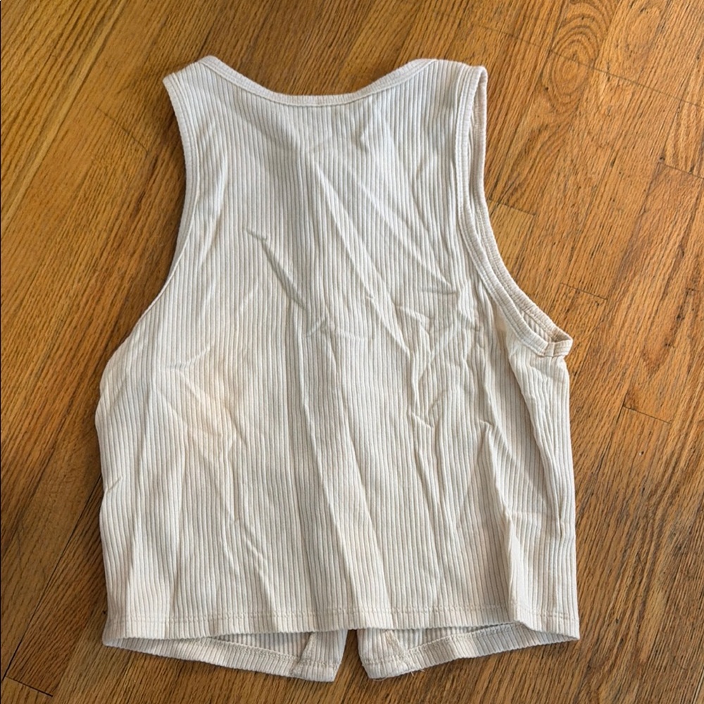 Reformation Neutral Ribbed Button-Front Tank - Picture 3 of 3